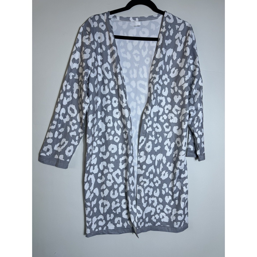 Women's V-neck Open Front Cardigan Casual  Animal Print Long Sleeve‎ Sz M